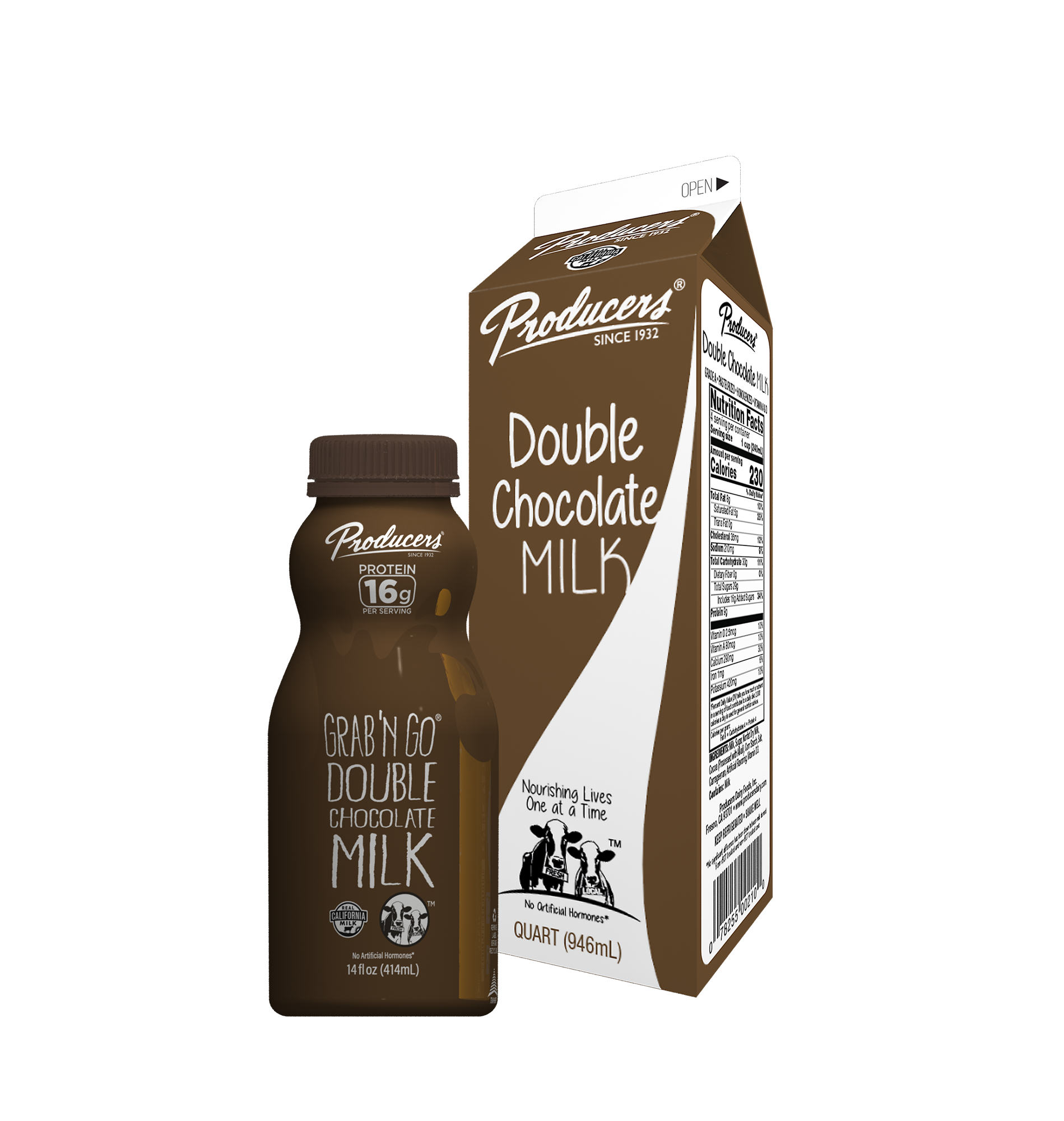 Double Chocolate Milk Family: Quart, Grab N Go